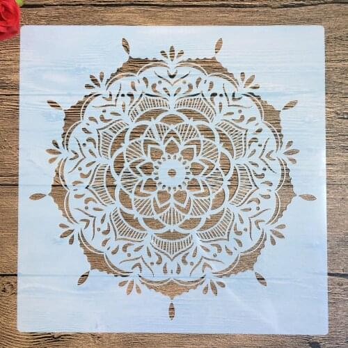 Decorative Mandala Print Stencils Scrapbook Coloring DIY 30x30cm for diy scrapbooking plastic large stencil for wall painting