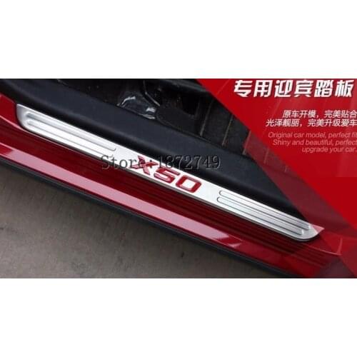 For LIfan X50 2014 2015 Stainless Steel Door Sill Scuff Plate 4pcs / set