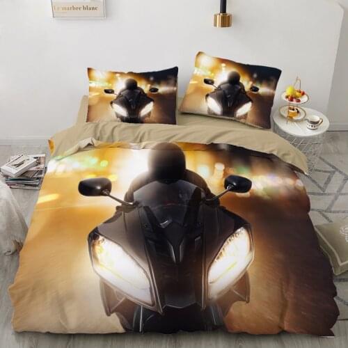 Duvet cover set sheet family euro 2.0 1.5 for home Bedding set bed linen 3D luxury Bed set 150x200 Motorcycle drop shipping