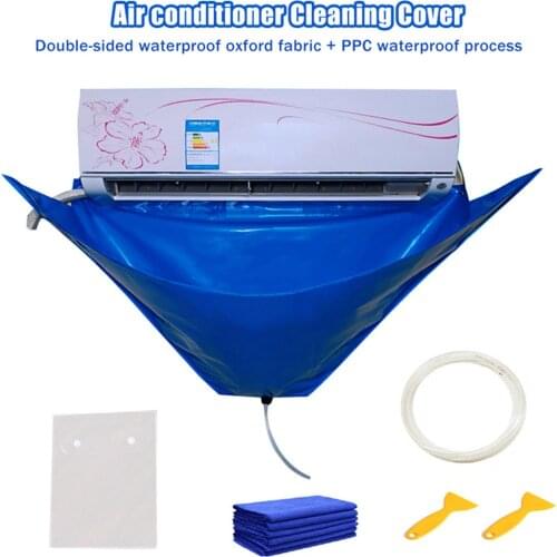 Air Conditioner Cleaning Cover With Water Pipe Waterproof Air Conditioner Below 1.5P Cleaning Dust Protection Cleaning Cover Bag