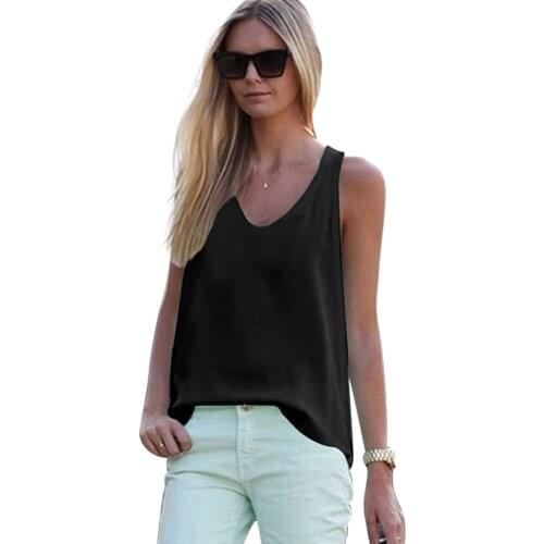Summer Simple Womens Shirts Tops Women Sleeveless Tank Blouse Fashion Ladies Summer Chiffon Camisole Tops Women Haut Femme 2021
