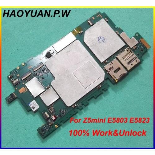 HAOYUAN.P.W Full Work Original Unlock Electronic Panel Motherboard For Sony Xperia Z5 Compact mini Z5mini E5803 E5823