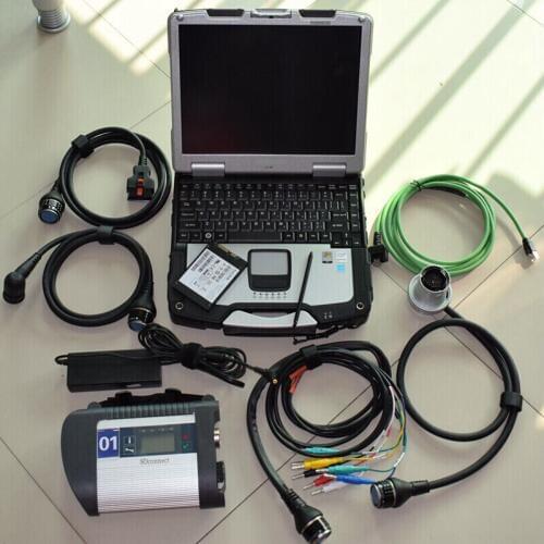Mb star c4 sd connect + 2020.12 expert software ssd + laptop CF30 4g Toughbook ready to work diagnose for 12v 24v