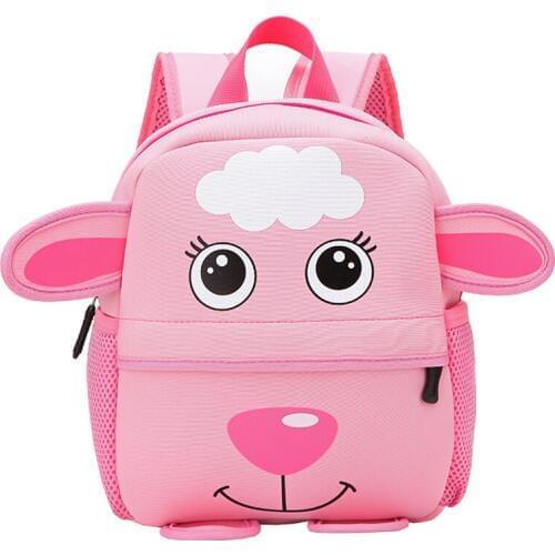 Cute Sheep Toddler School Bags 3D Cartoon Animals Backpack Neoprene Kindergarten Schoolbag Girl Boys Bag Mochila Escolar