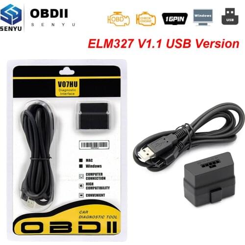 MINI ELM327 V1.1 OBD2 USB Scanner PIC18F25K80 FT232 Car Diagnostic Auto Tool Code Reader Auto Scanner better than ELM 327 V1.5