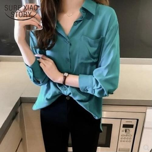Fashion woman blouses 2021 long sleeve women shirts office work wear white blouse shirt plus size women tops blusas 2071 50