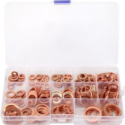 280pcs Copper Sealing Solid Gasket Oil Pan And Oil Seal Combination Kit For Marine Flattening Sealing Ring Tool Hardware Kit