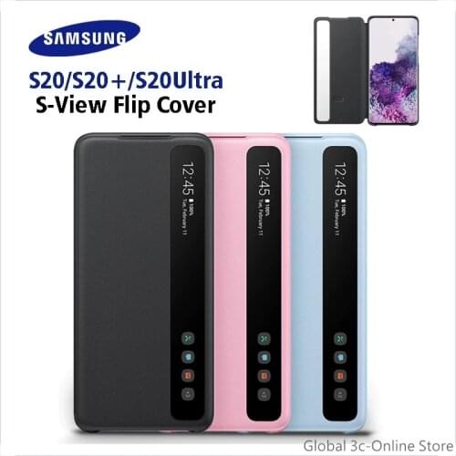 New Original Samsung Mirror Smart View Flip Case For Samsung Galaxy S20/S20+/S20 Plus/Ultra 5G LED Cover S-View Cases EF-ZG980