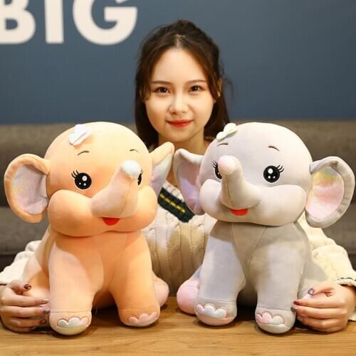 Hot New 40CM/55CM Plush Elephant With Cute Giant Ears Soft Stuffed Animals Dolls Sofa Furry Cushion For Kids Girls Holiday Gifts