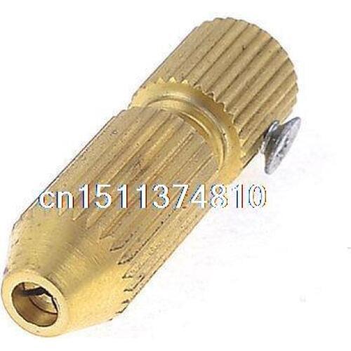 Gold Tone Brass 0.8mm-1.2mm Twist Small Drill Chuck for 2.3mm Motor Shaft