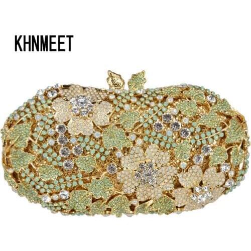 Luxury Designer Green Diamond Women Party Clutch Bag Ladies Purse Wedding Bridal Purse Evening Bag SC600