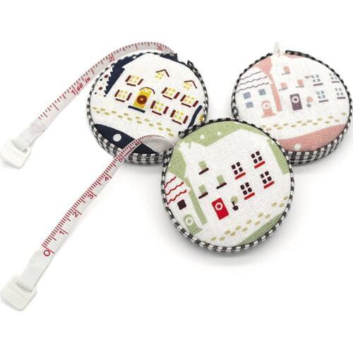 Sewing Tape Measure Soft Fabric Case Measuring Tape Retractable 1.5M 60 Inch Double Sided Tailor Tapeline Sewing Tailor Ruler