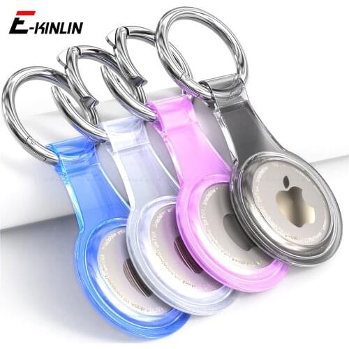 For Airtag Silicone Protective TPU Sleeve Keychain Ring Buckle Cover Anti-lost Soft Shell For Apple Airtags Locator Case
