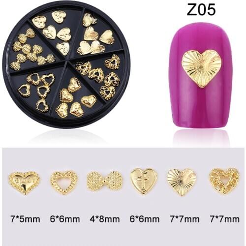 Rhinestone beads nail stickers irregular mixed color art nail accessories NIZIQUAN3DDIY golden metal circle nails