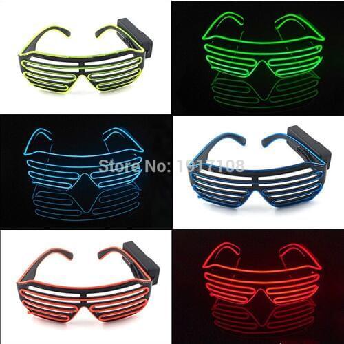 Glow Party Rave Glasses LED Flashing Shutter Shape Glasses Powered by 2pcs AAA Batteries Halloween Carnival Glow Party Supplies