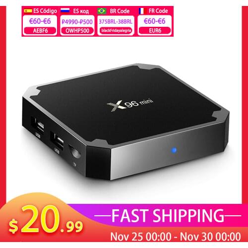 X96 Mini Smart TV Box Amlogic S905W Android 9.0 Quad Core 1GB/2GB 8GB/16GB 2.4GHz WiFi 100M LAN 4K Google Youtube Media Player