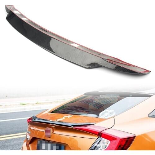 Carbon Fiber Styling Car Rear Spoiler Wing Lip Trim for Honda Civic X Sedan Style C 2016 2017 2018 2019 2020