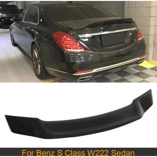 Car Rear Wing Spoiler for Mercedes Benz S Class W222 Sedan 2014 - 2019 Carbon Fiber Rear Trunk Wing Spoiler Boot Lid