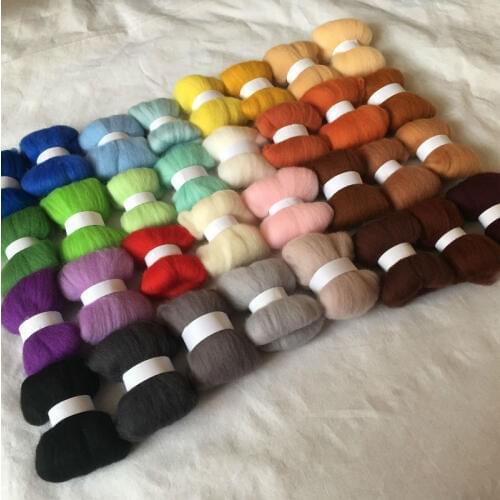 WFPFBEC 32colors 5g/10g/20g/50g/100g/color wool for felting 70s wool felt needle felt