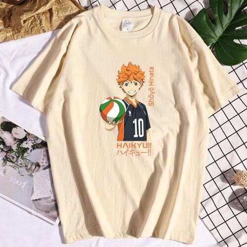 Cotton Haikyuu Hinata Funny Tshirt Mans Casual Design Clothing Traveling Tee Shirts Vintage Mans T-shirts