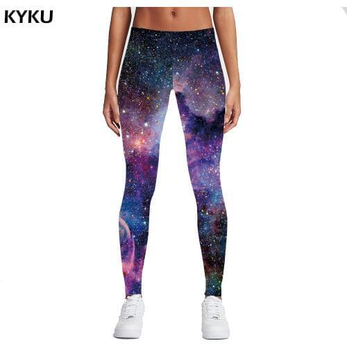 KYKU Brand New 3D Print Galaxy Leggings Fitness Legins Gothic Fashion Slim Sexy Leggins Women Leggings Push Up Woman Pants Sexy