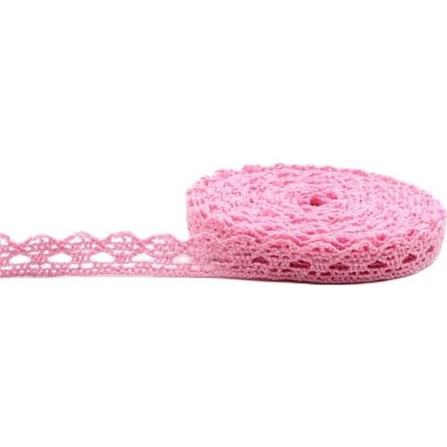 10yards/lot Pink Cotton Lace Trims Diy Material Apparel sewing Accessories Cotton Fabric Ribbon Handmade Patckwork Craft Decors