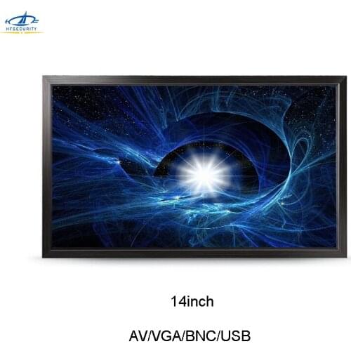 HFSECURITY 14 Inch 1280 * 800P LCD CCTV Monitor Metal Case Monitors BNC AV Screen HDMI VGA PAL NTSC Display USB PC Laptop