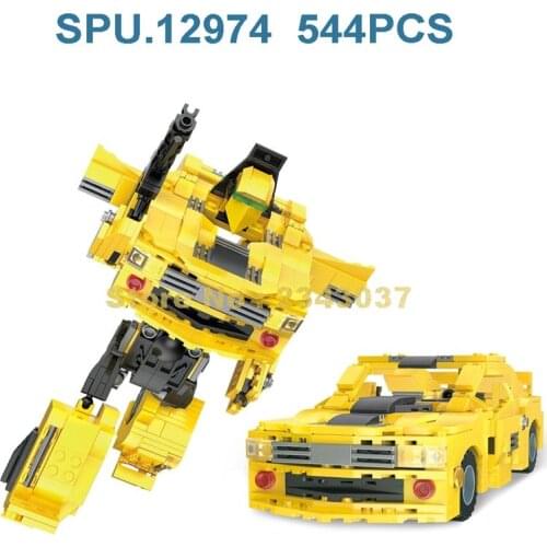 14859 544pcs 2in1 Deformation Robot Warrior Racing Car Building Blocks Toy
