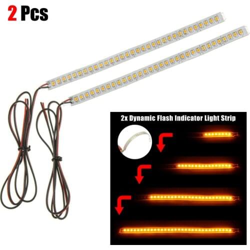 2pcs 12v 5w Auto Dynamic Led Signal Light Rear Side Mirror Arrow Strip Amber Lights Lamps Car Led Light Strip Auto Accessories