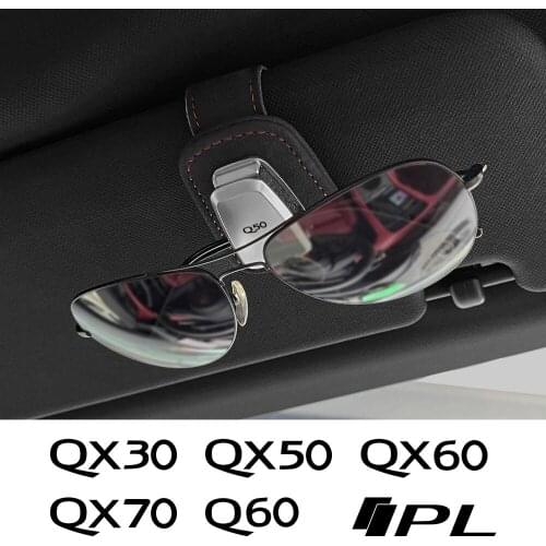 Car Eyeglass Holder Glasses Sun Visor Clip Card Clamp For Infiniti Q50 Q60 QX60 QX70 IPL QX50 QX30 Q30 QX80 Q70 Auto Accessories