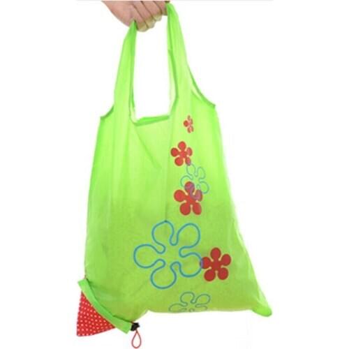 Free shipping Portable Eco Recycle Reusable Supermarket Polyester Shopping Bags Handbag Tote Pouch Bag one pieces