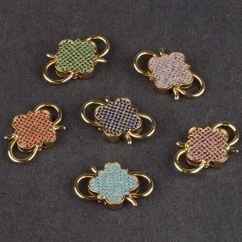 Chanfar Neckalce DIY Pendant Carabiner Supplies Cubic Zirconia Screw Lock Buckle Clasps Accessories For Jewlery Making