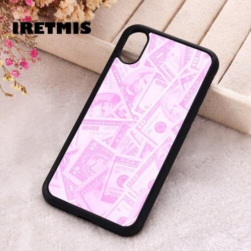 Iretmis 5 5S SE 2020 Phone Cover Case for iPhone 6 6S 7 8 Plus X Xs XR 11 12 Mini Pro Max Silicone TPU Pink money dollar