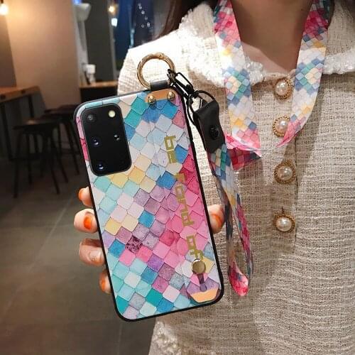 For Samsung Galaxy Note 20 10 plus Lite A51 A50 A50s A71 A70 A30s A31 A41 S20 Ultra S10 Lite S9 S8 Plus Wrist Strap Lanyard Case