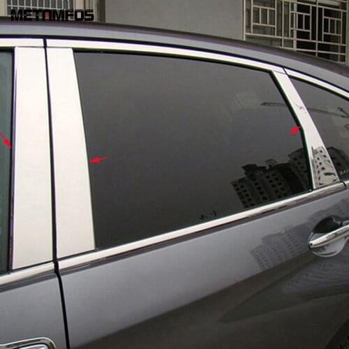 For Hyundai Santa Fe IX45 2013 2014 2015 Stainless Steel Window Center B C Pillar Cover Trim Sticker Exterior Car Accessories