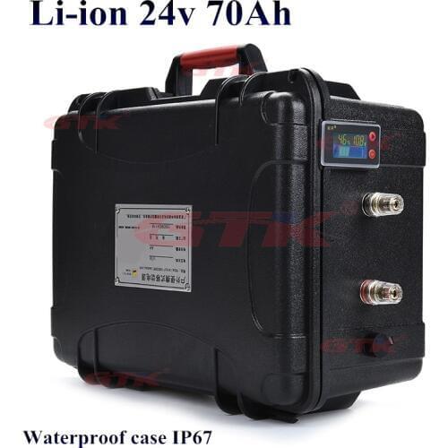 GTK waterproof 24v 70ah lithium ion 75ah li-ion battery BMS 7S for 1500W electric motor scooter lamp wheelchair + 10A charger