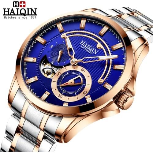 Haiqin mens watch mens watch top brand luxury automatic mechanical sports watch mens wirstwatch tourbillon Reloj hombres 2021