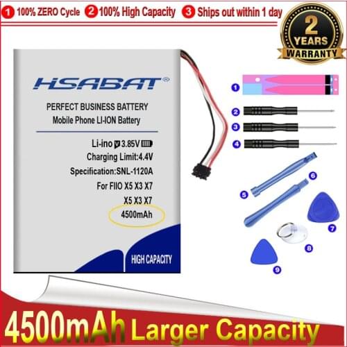 HSABAT 0 Cycle 4500mAh Battery for FIIO X5 X3 X7 X1 I II Player Speaker High Quality Mobile Phone Replacement Accumulator