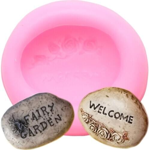 Stone Letters Flower Cake Border Silicone Molds Cupcake Topper Fondant Cake Decorating Tools Candy Polymer Clay Chocolate Moulds