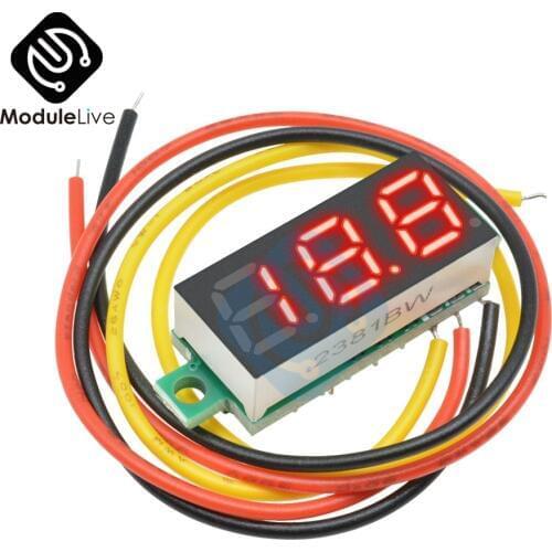 Red Color 0.28 inch 3 Bits 3 Digits Wire Mini DC Digital Panel Voltmeter Panel Mount 0.28 Inch LED Voltage Meter Tester