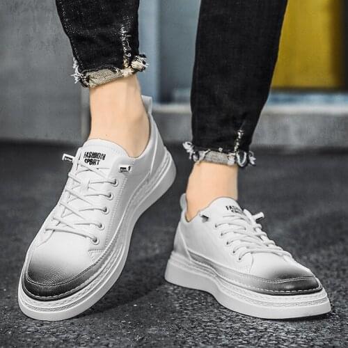 2021 Men Fashion Leisure For White Mens Leather Mens Causal Black Sneakers Sports Lace-Up Off White Light Comfortable Sneaker