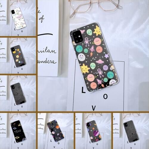 Cute SPace Star Astronaut Phone Case For Samsung Galaxy A10 A20 A30 A40 Soft Silicone Cover For Samsung Galaxy A50 A60 A70 A80