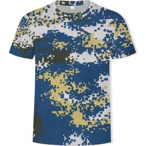 Mens short-sleeved T-shirt 2021 new 3D printing, beach quick-drying top, domineering streetwear