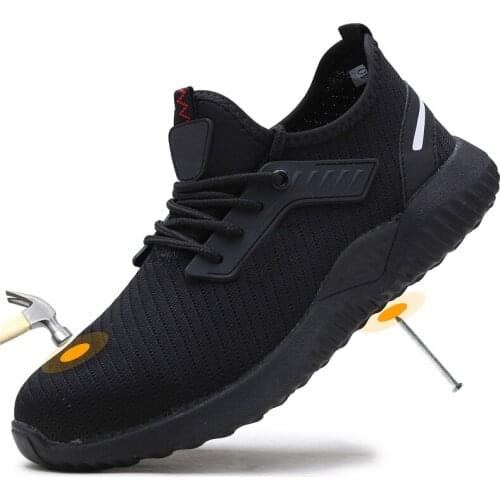 Autumn Steel Toe Work Safety Shoes for Men Puncture Proof Security Boots Man Breathable Non-slip Industrial Shoes Sneakers Male