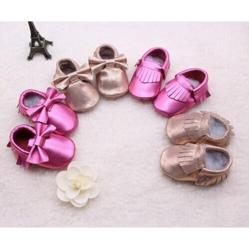 Baby soft leather shoes infant personality all seasons moccasin First Walker Shoes solid color 6styles