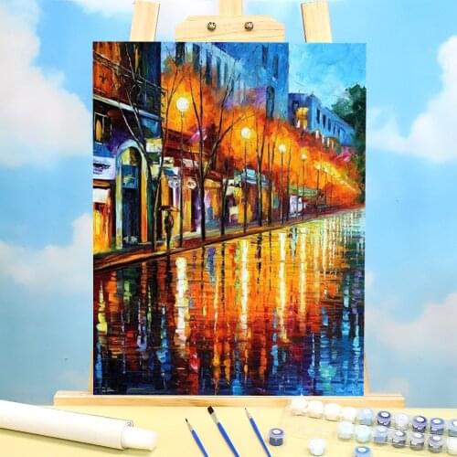 Early Morning In Paris DIY Paint By Numbers Complete Kit Oil Paints 50*70 Boards By Numbers Home Decor For Kids Art