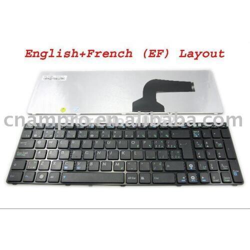 New Laptop keyboard for Asus N50 N53S N53SV N55SF K50 K52F K53S K53SV K72F X53B X53S X72D Black Canadian Bilingual V111462AK1 EF