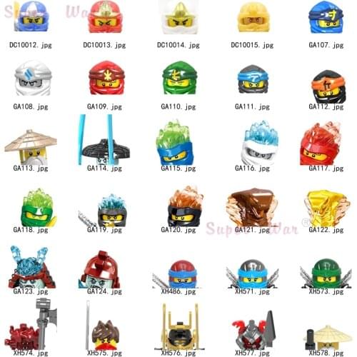 Single Kai Jay Cole Zane Lloyd Wu Nya Ronin Pythor Chen Clouse Kapau Figures Head accessories Building Blocks toys Series-081