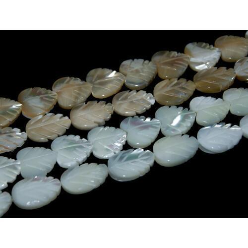 Wholesale 2 Colors Natural Leaf Shape Trochus Top Shell Stone White Beads For Jewelry Making Charm DIY Bracelet Necklace Strand