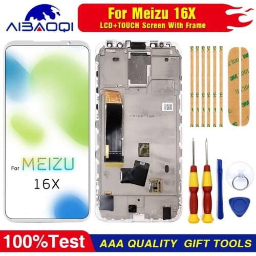 AiBaoQi Original 6.0" Meizu 16X LCD Display Screen+Touch Panel Digitizer + Frame For Meizu 16X Phone